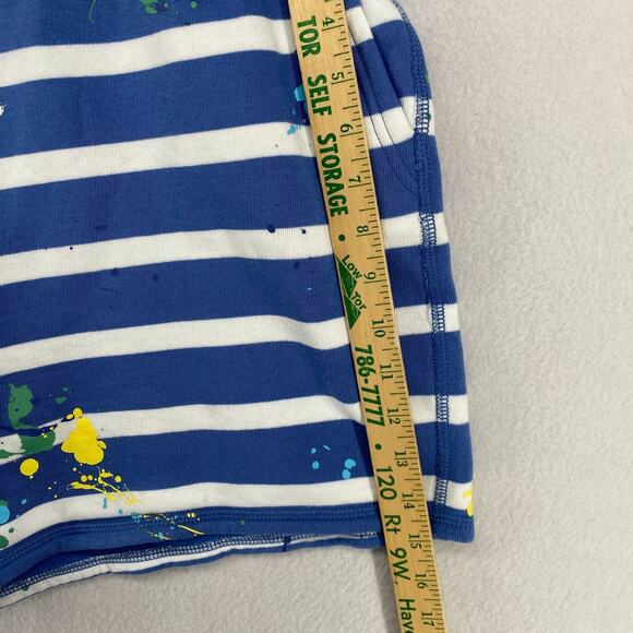 POLO RALPH LAUREN Shorts Womens XL Paint Splatter Striped Fleece 4" Sweat Blue - Picture 11 of 13